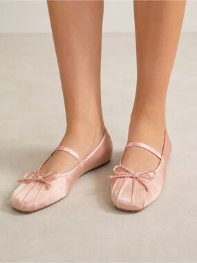Report Satin Mary Jane Ballet Flats in Blush Pink 10M